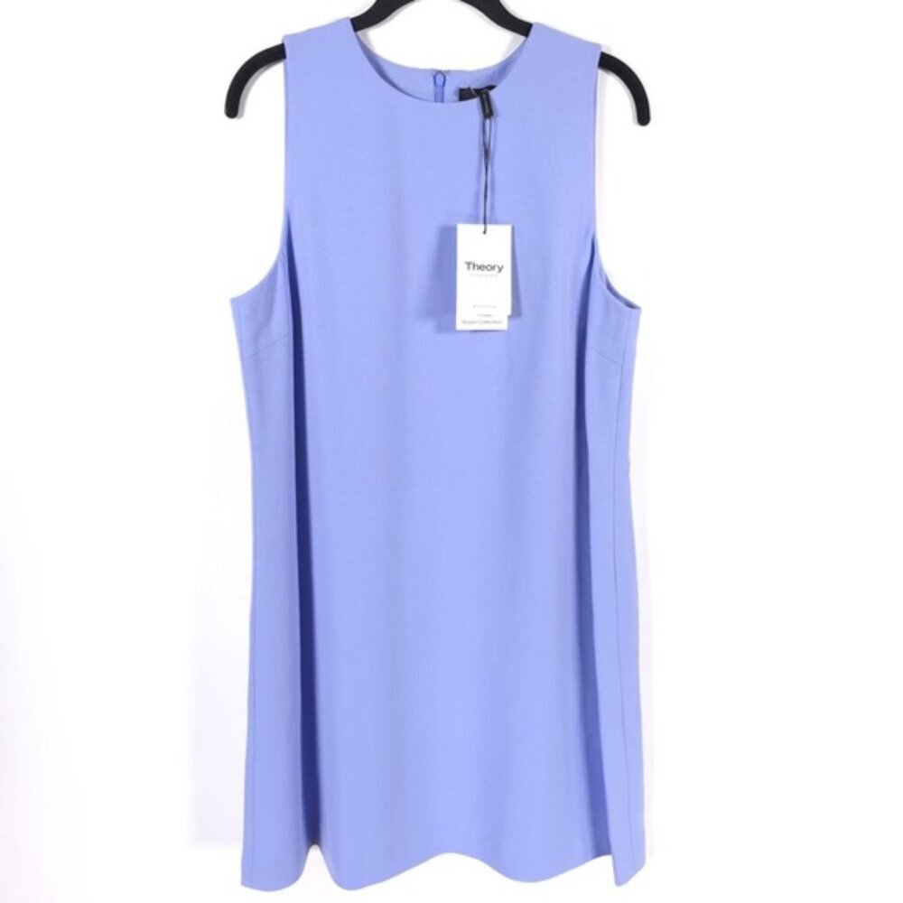 NWT THEORY Women’s CL Shift‎ Mini Dress Grotto Admiral Crepe N0709604 Size 12